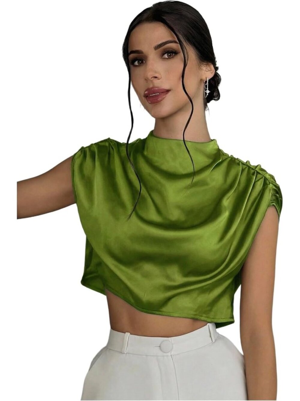 Chic Women's Summer Satin Blouse | Elegant Dressy Business Top Shirt